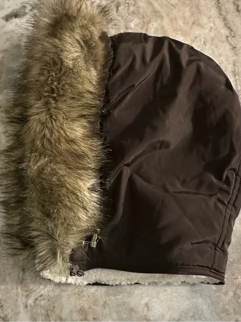 Michael Kors Brown Quilted Puffer Jacket Sherpa Collar - Like New